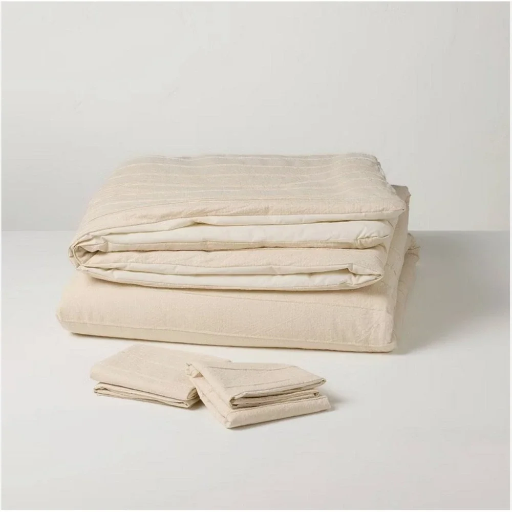 Hearth & Hand Magnolia Full Queen‎ Duvet Comforter Cover Set Pillow Sham Neutral